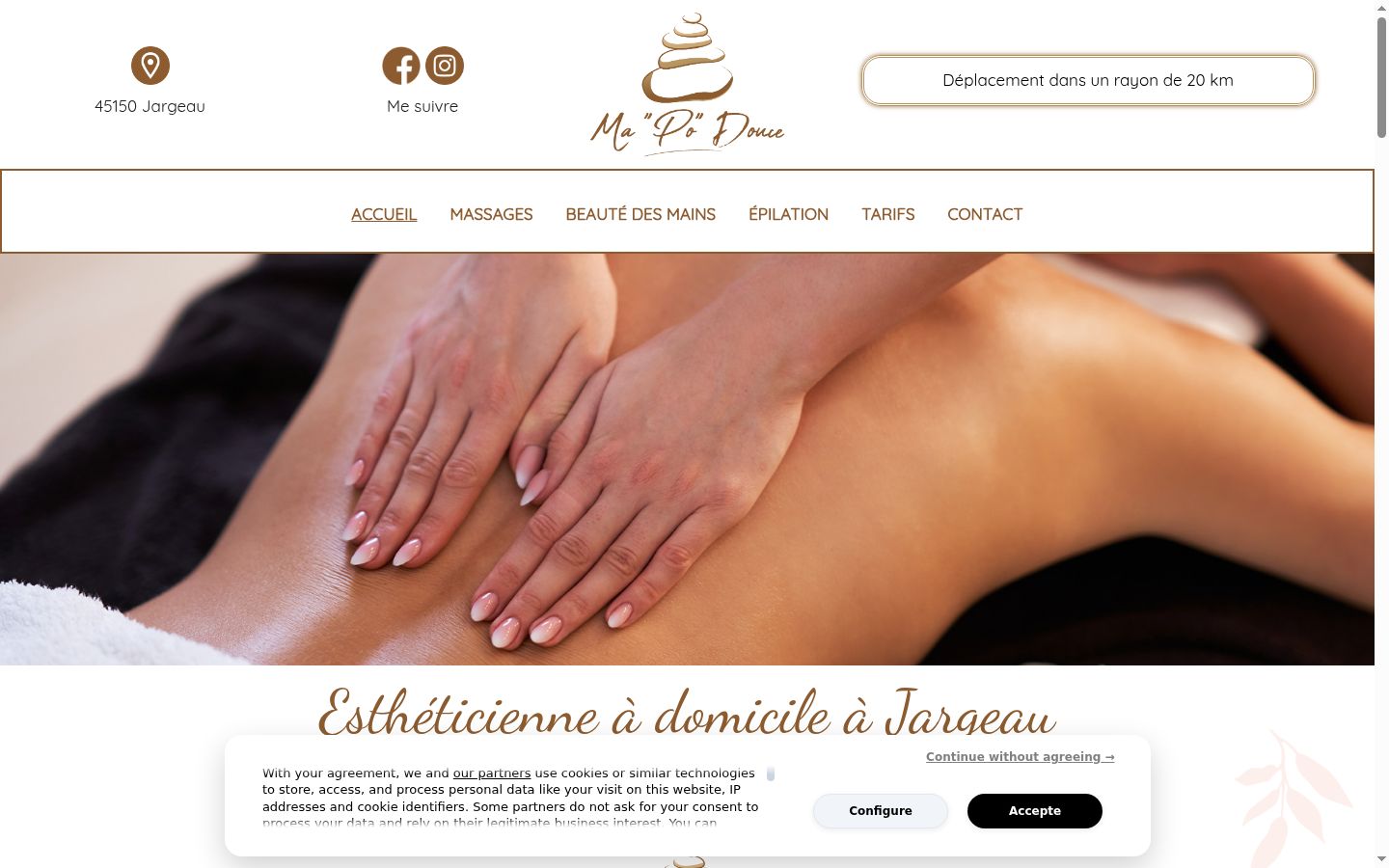 Screenshot of the consent banner shown before any interaction