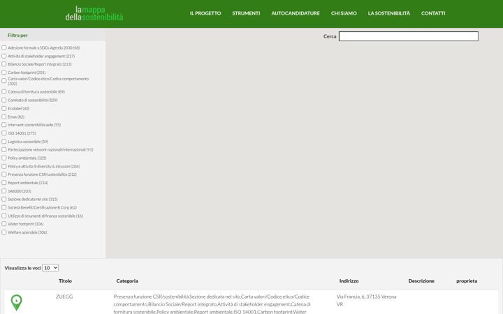 Screenshot of mappadellasostenibilita.it