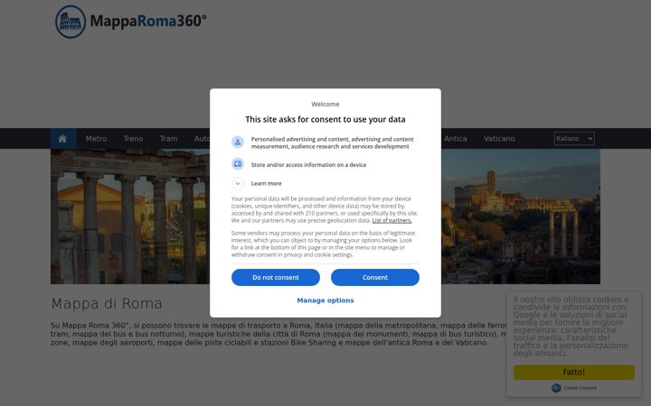Screenshot of mapparoma360.it