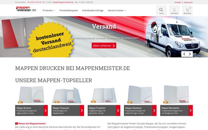 Screenshot of mappenmeister.de