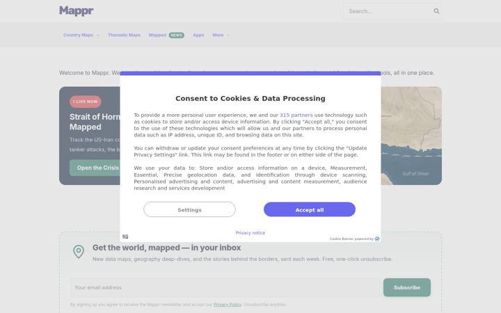 Screenshot of mappr.co