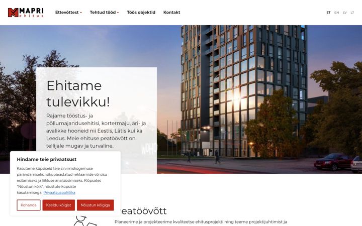 Screenshot of mapri.eu