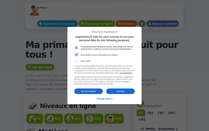 Screenshot of maprimaire.fr