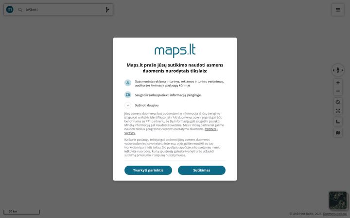 Screenshot of maps.lt