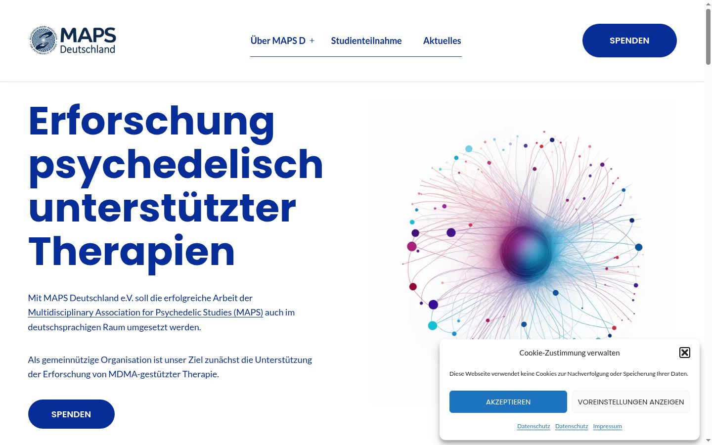 Screenshot del banner di consenso mostrato prima di qualsiasi interazione