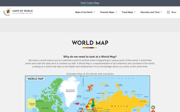 Skjermbilde av mapsofworld.com