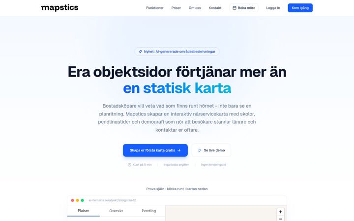 Screenshot ta' mapstics.com