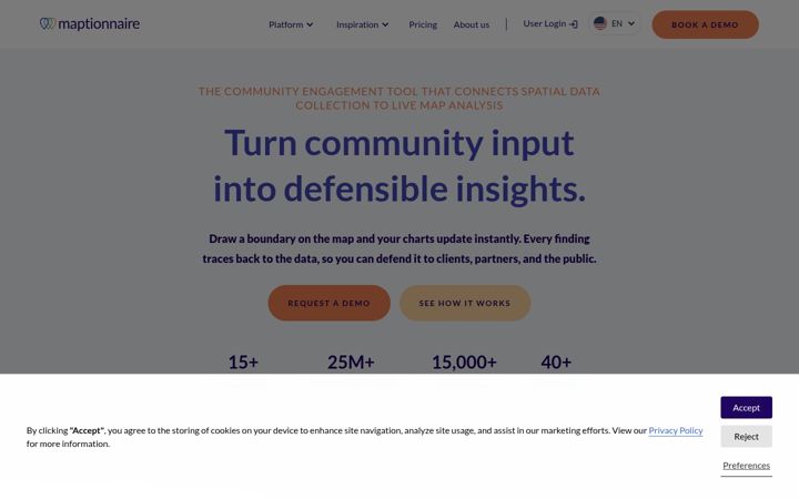 Screenshot of maptionnaire.com