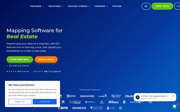 Screenshot of maptive.com