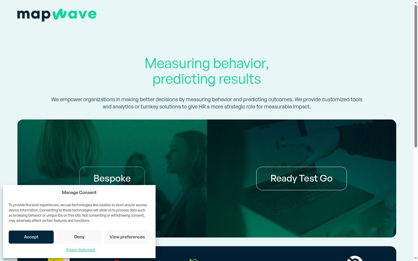 Capture d'écran de la bannière de consentement affichée avant toute interaction