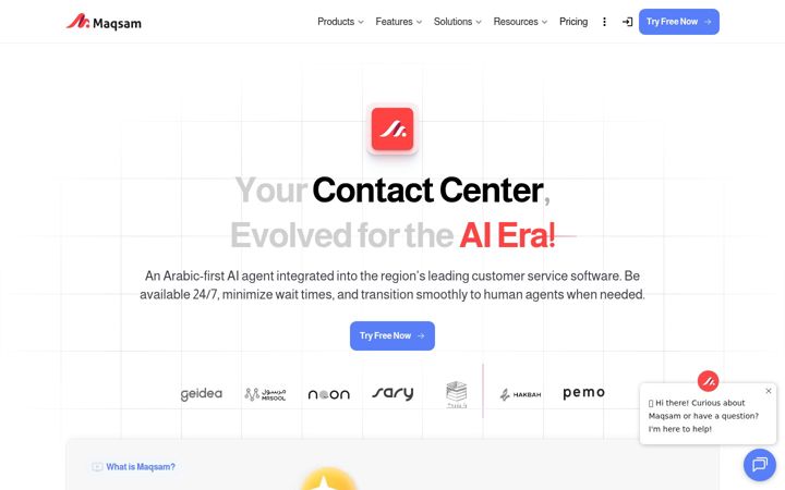 Screenshot of maqsam.com