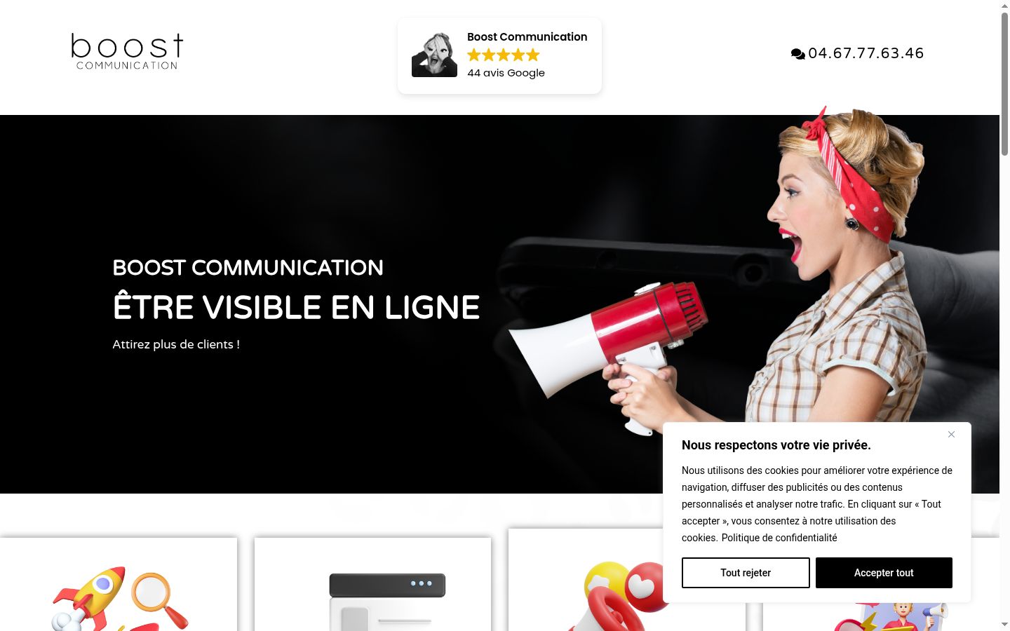 Screenshot del banner di consenso mostrato prima di qualsiasi interazione