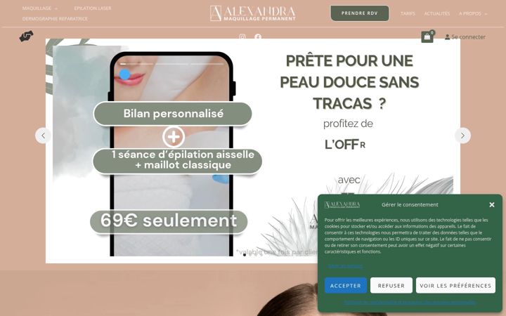 Screenshot of maquillage-alexandra.fr