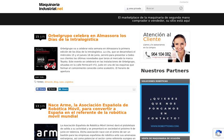 Screenshot of maquinariaindustrial.net