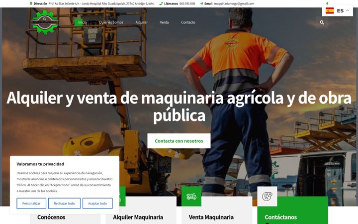 Screenshot of maquinarianorgo.com