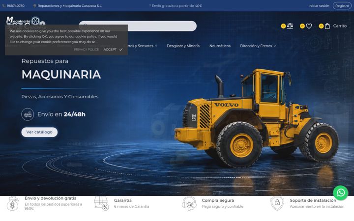 Screenshot of maquinariarepuestos.com