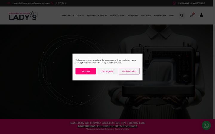 Screenshot of maquinasdecoserladys.es