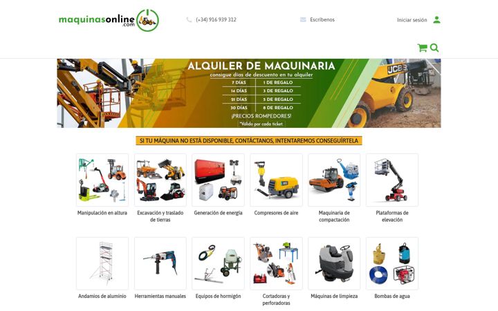 Screenshot of maquinasonline.com