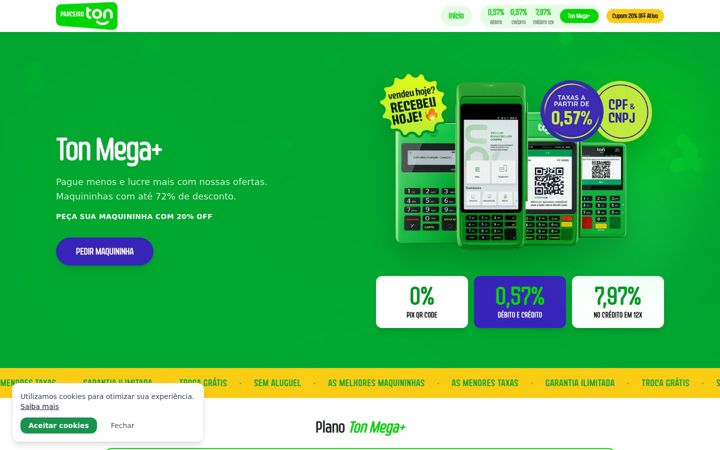 Screenshot of maquininhacartaocerta.com.br