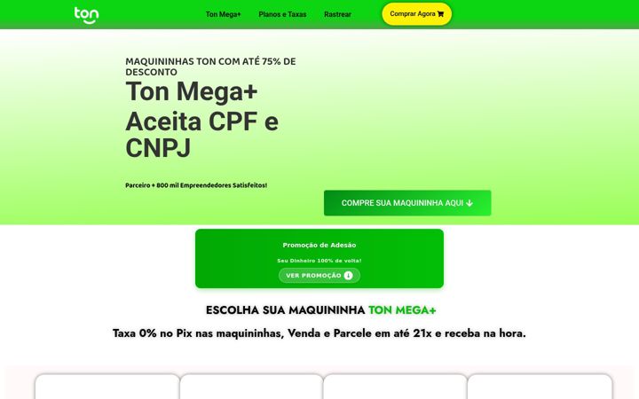 Screenshot of maquininhaston.com