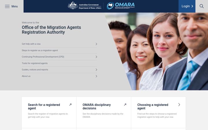 Screenshot of mara.gov.au