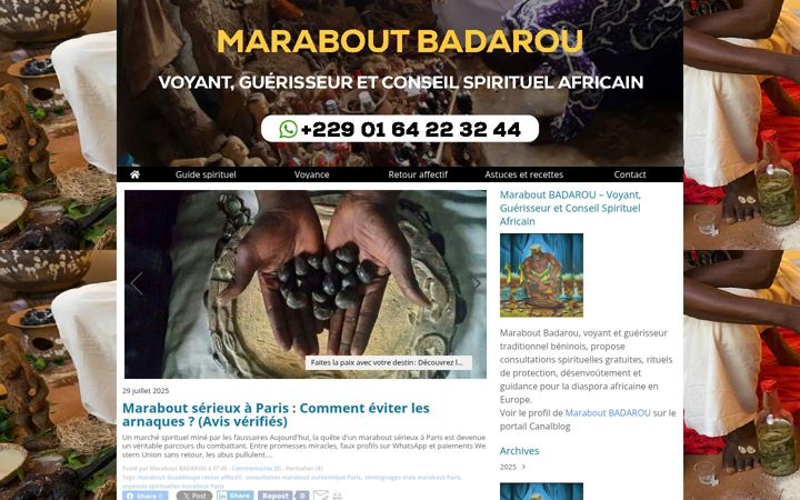 Screenshot of marabout-badarou.org