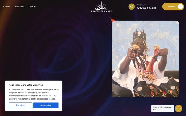 Screenshot of marabout-reunion.fr