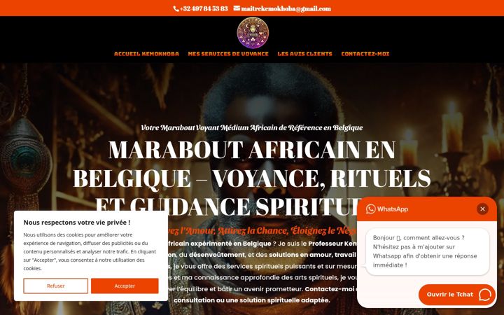 Screenshot of maraboutvoyant-kemokhoba.com