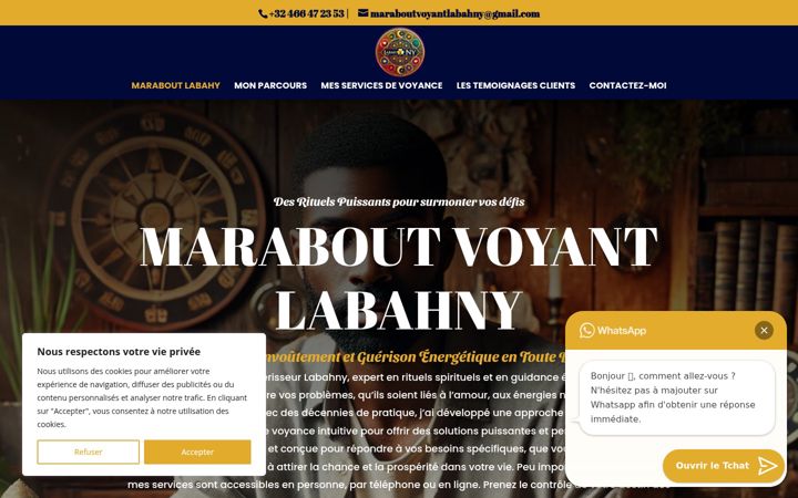 Screenshot of maraboutvoyant-labahny.com