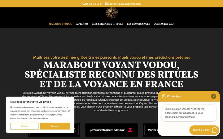 Screenshot of maraboutvoyant-vodou.com