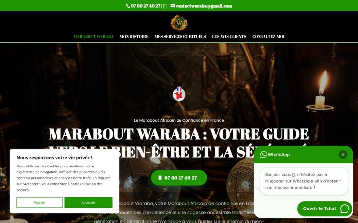 Screenshot of maraboutwaraba.fr