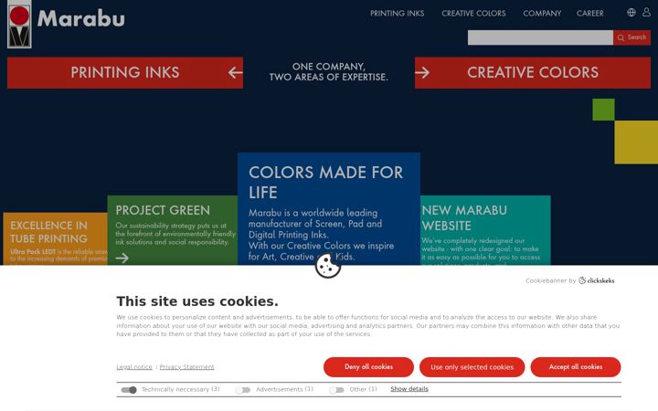 Screenshot of marabu-inks.com