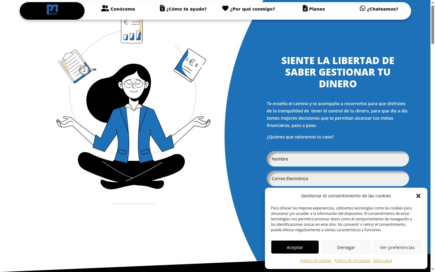 Captura de ecrã do banner de consentimento apresentado antes de qualquer interação