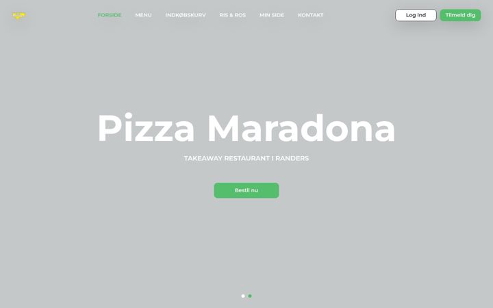 Screenshot of maradonapizza.dk