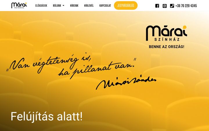 Screenshot of maraiszinhaz.hu
