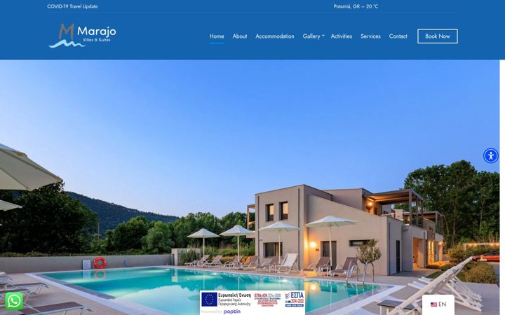 Screenshot of marajovillasandsuites.com