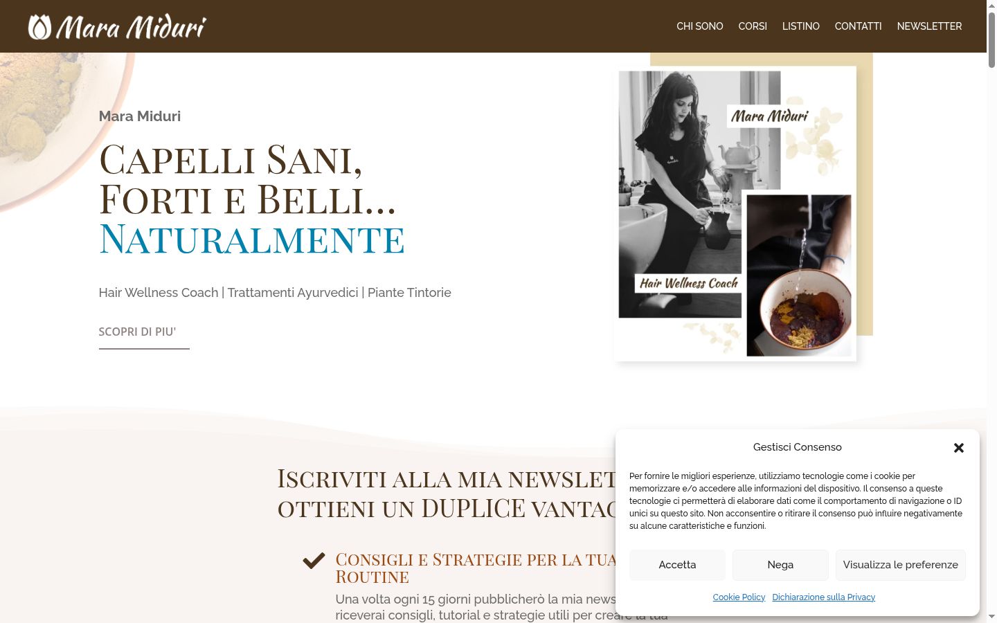 Screenshot del banner di consenso mostrato prima di qualsiasi interazione