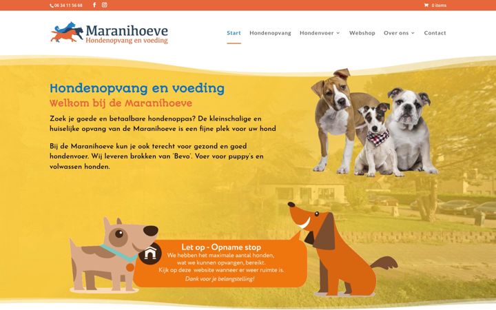 Screenshot of maranihoeve.nl