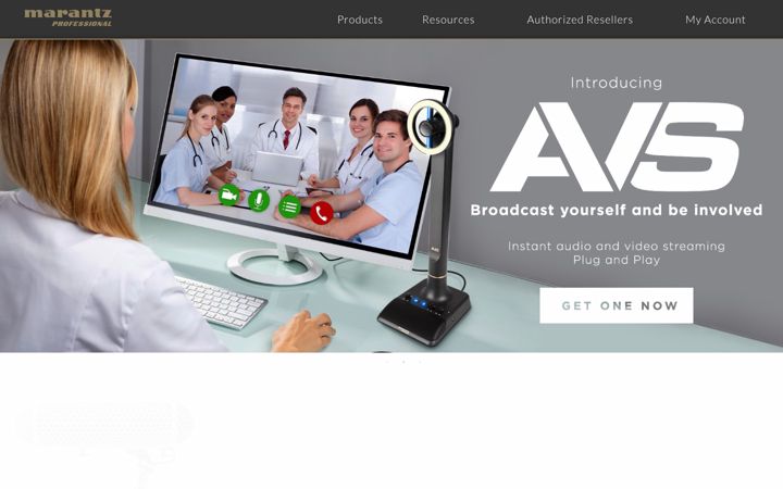 Screenshot of marantzpro.com