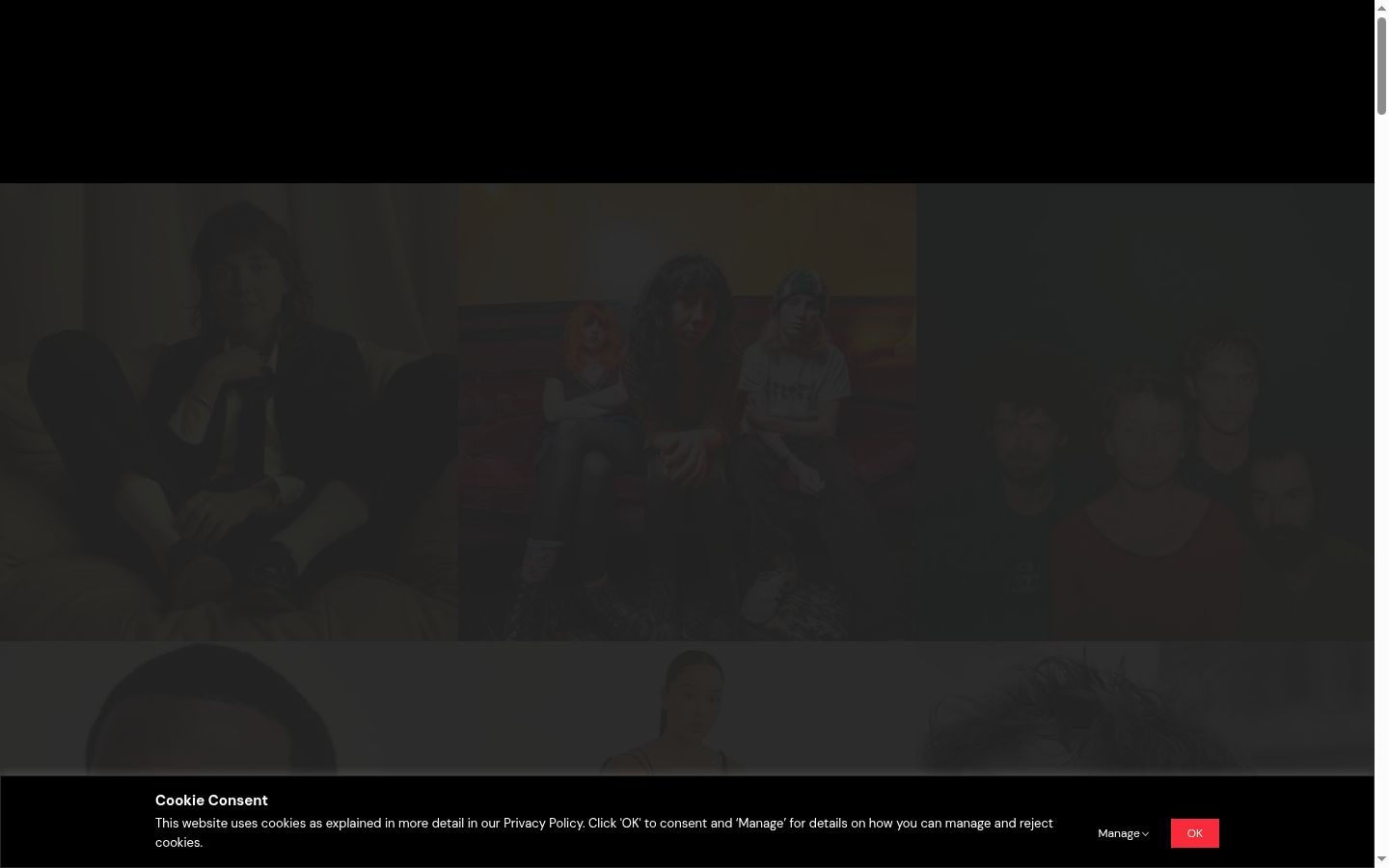 Captura de pantalla del banner de consentimiento mostrado antes de cualquier interacción