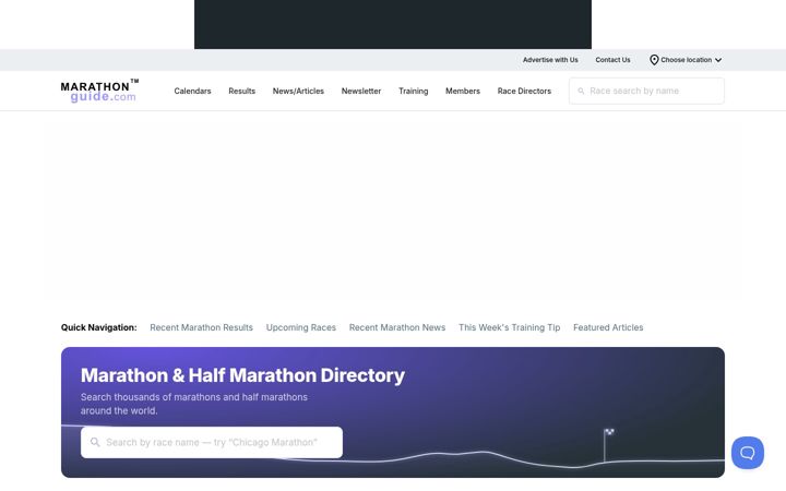 Screenshot of marathonguide.com