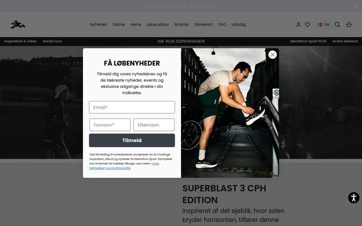 Screenshot of marathonsport.dk