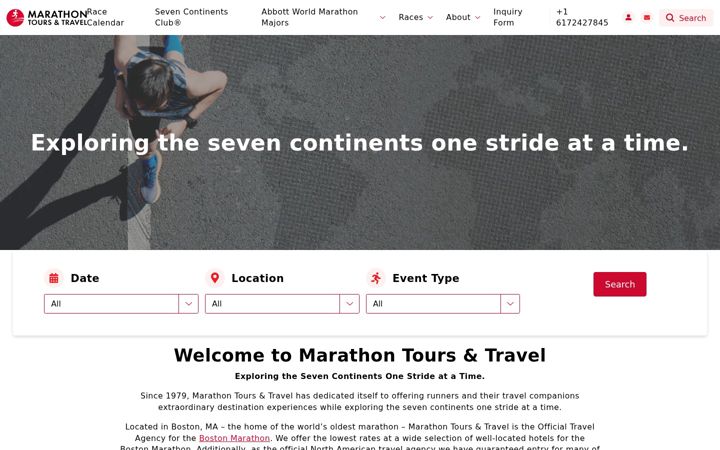 Screenshot of marathontours.com
