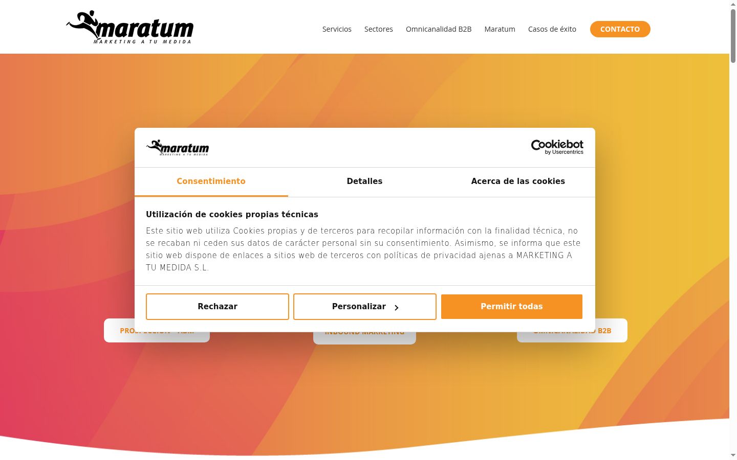 Capture d'écran de la bannière de consentement affichée avant toute interaction