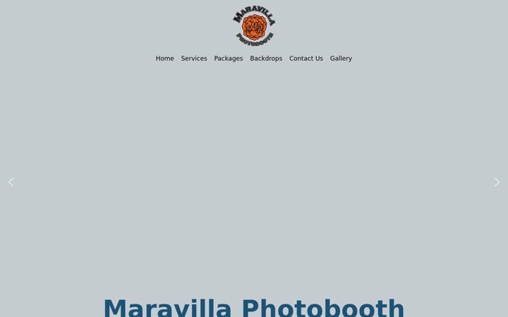 Screenshot of maravillaphotobooth.com