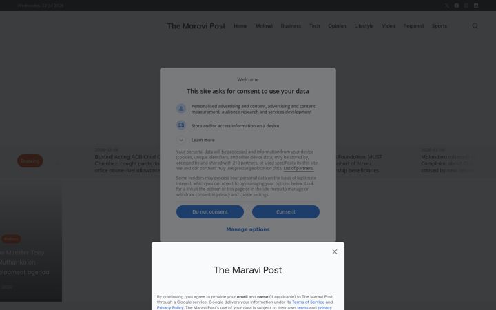 Screenshot von maravipost.com