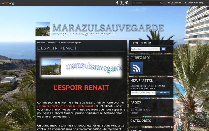 Screenshot of marazulsauvegarde.com