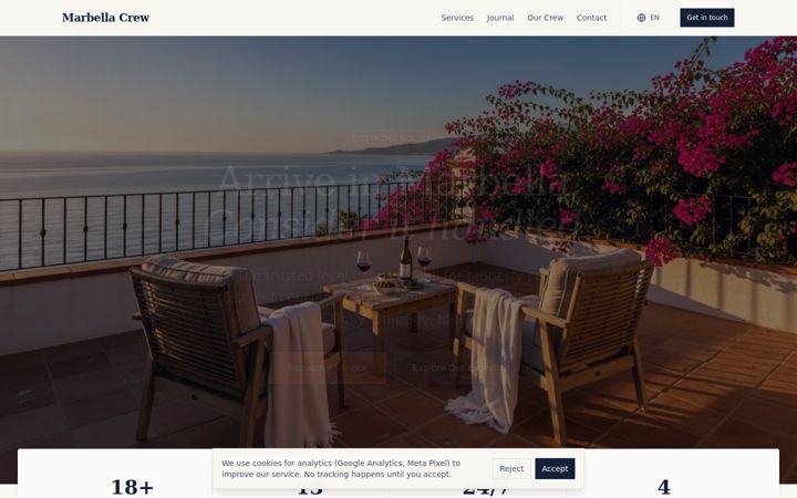 Screenshot of marbellacrew.com