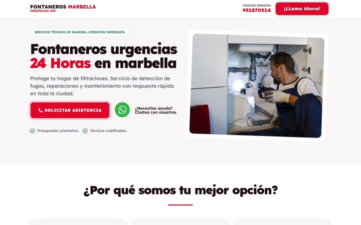 Screenshot of marbellafontaneria.es