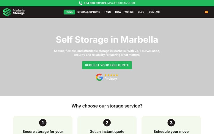 Screenshot of marbellastorage.com